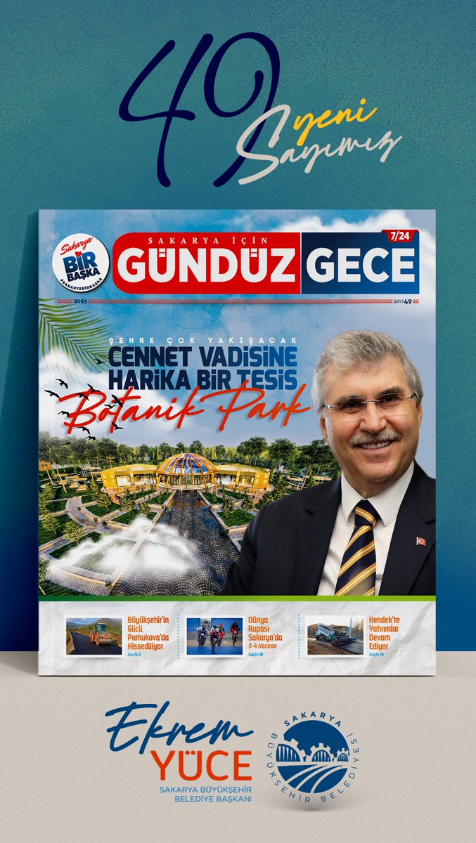 BİZ #SAKARYA #BÜYÜKŞEHİRİZ
👉 Cennet Vadisinde Harika Bir Tesis.      #BOTANİKPARK VE DAHA FAZLASI
👇 👇
#GündüzGece Bültenimiz 49. Sayısında.
👇 👇  e.dergi  👇 👇
sakarya.bel.tr/uploads/bulten…
<a href="/Sakaryabld/">Sakarya Büyükşehir Belediyesi</a> 
<a href="/ekremyuce/">Ekrem Yüce</a>