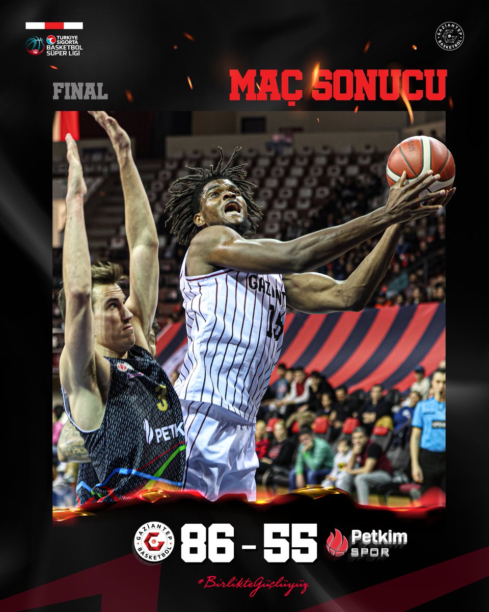 Maç Sonucu 💪🏼 | Gaziantep 86 - 55 <a href="/Petkimspor/">Aliağa Petkimspor</a> #BirlikteGüçlüyüz