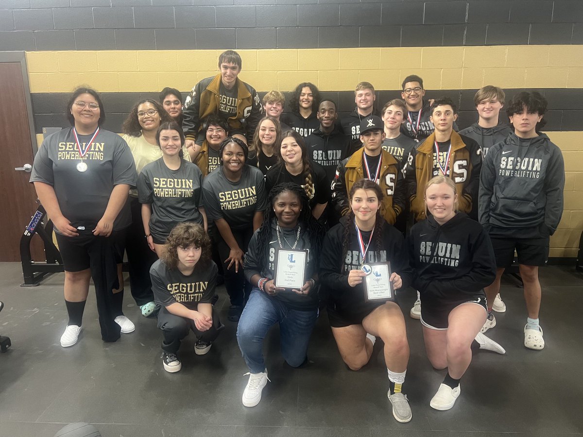MatadorSTRONG's tweet photo. HARDWARE from our first PL meet at Kyle Lehman!

Girl’s Team: 🥈 SECOND 

Hailie Gorman: 🏆 BEST Heavyweight Lifter 

Medaled per weight class: 
🥇 FIRST: James Medrano, Sierra Leos, and Hailie Gorman 
🥈 SECOND: Mack Baethge
🥉 THIRD: Jared Rogers, Gabe Soliz, and Carter Dunn https://t.co/h9nHc8MSrx