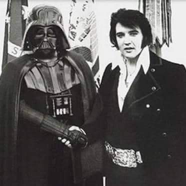 Here's a picture of the King of Rock and Roll and Elvis. Happy Birthday Elvis!