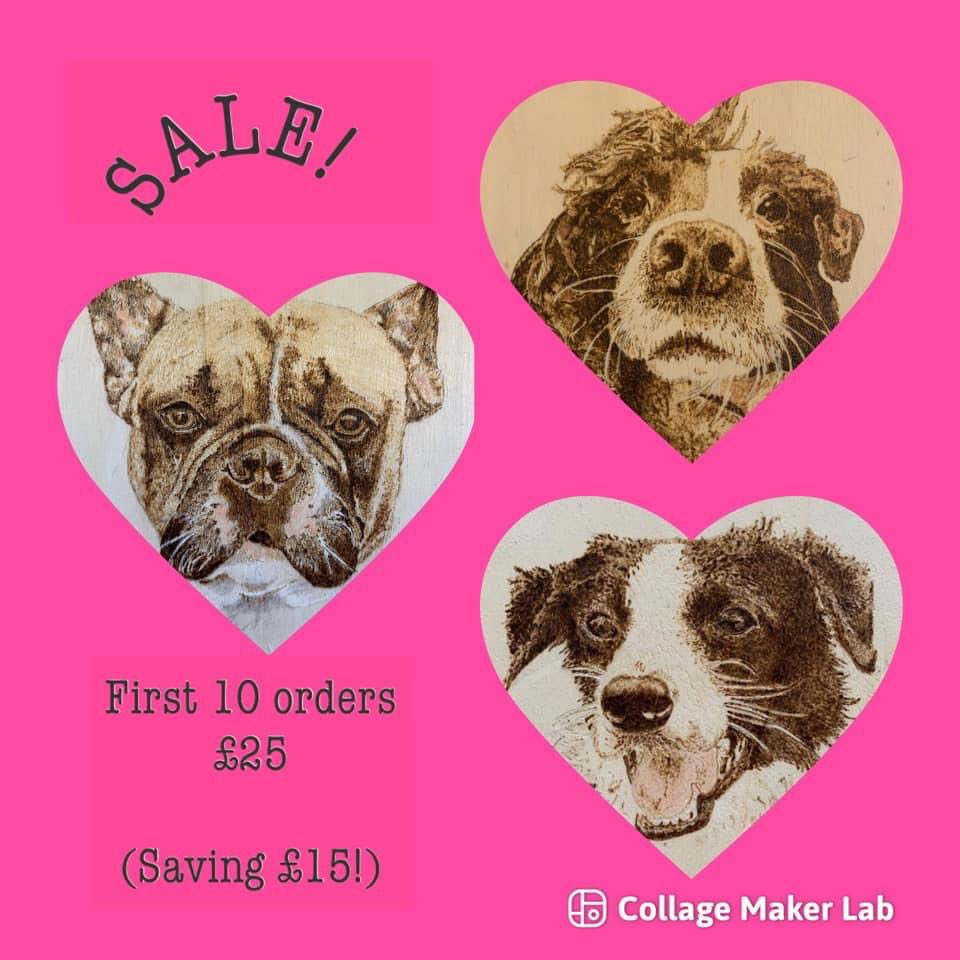 michell11708789's tweet photo. I’ve got my portraits on offer this month! Rrp £40 offer price £25! Please check me out on Facebook and Instagram 🔥 All Things Burned 🔥 #petportraits #handmade #pyrography #commissionsopen #pyrographyartist #pets #dogs #cats #onoffer https://t.co/XJvvyL3WGV