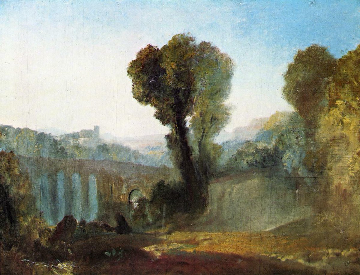 Ariccia Sunset, 1828 #williamturner #englishart wikiart.org/en/william-tur…