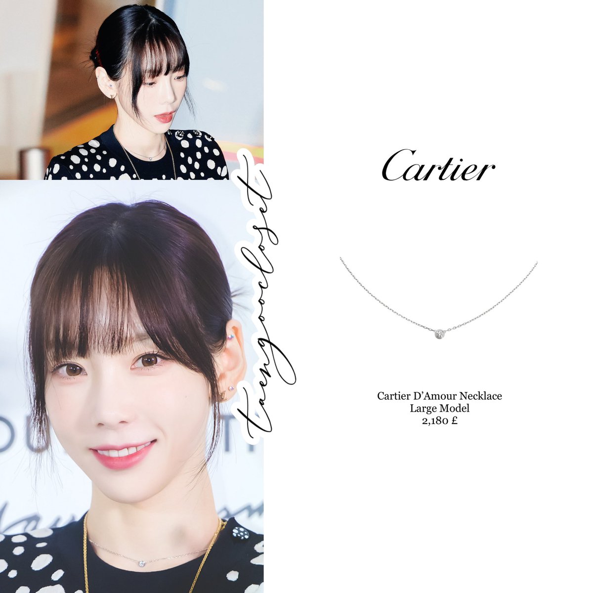 taengoocloset's tweet photo. [230106]
LVxYK collection launching event &amp; IG post

⚠️CORRECTION POST

Taeyeon’s necklace is from Cartier

#TAEYEON #김태연 #태연 https://t.co/MpaCLXtwWd