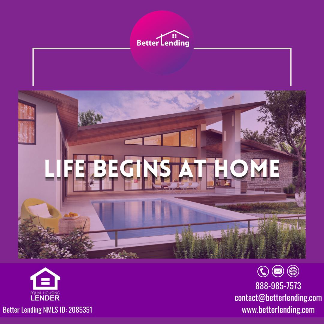 betterlendingus's tweet image. Life begins at home. But a successful home depends on the right loan. With Better Lending, we help you find a mortgage that works for you! 

🌐 betterlending.com
📞 888-985-7573

#betterrates #betterprocess #betterlending #residentialmortgagelending