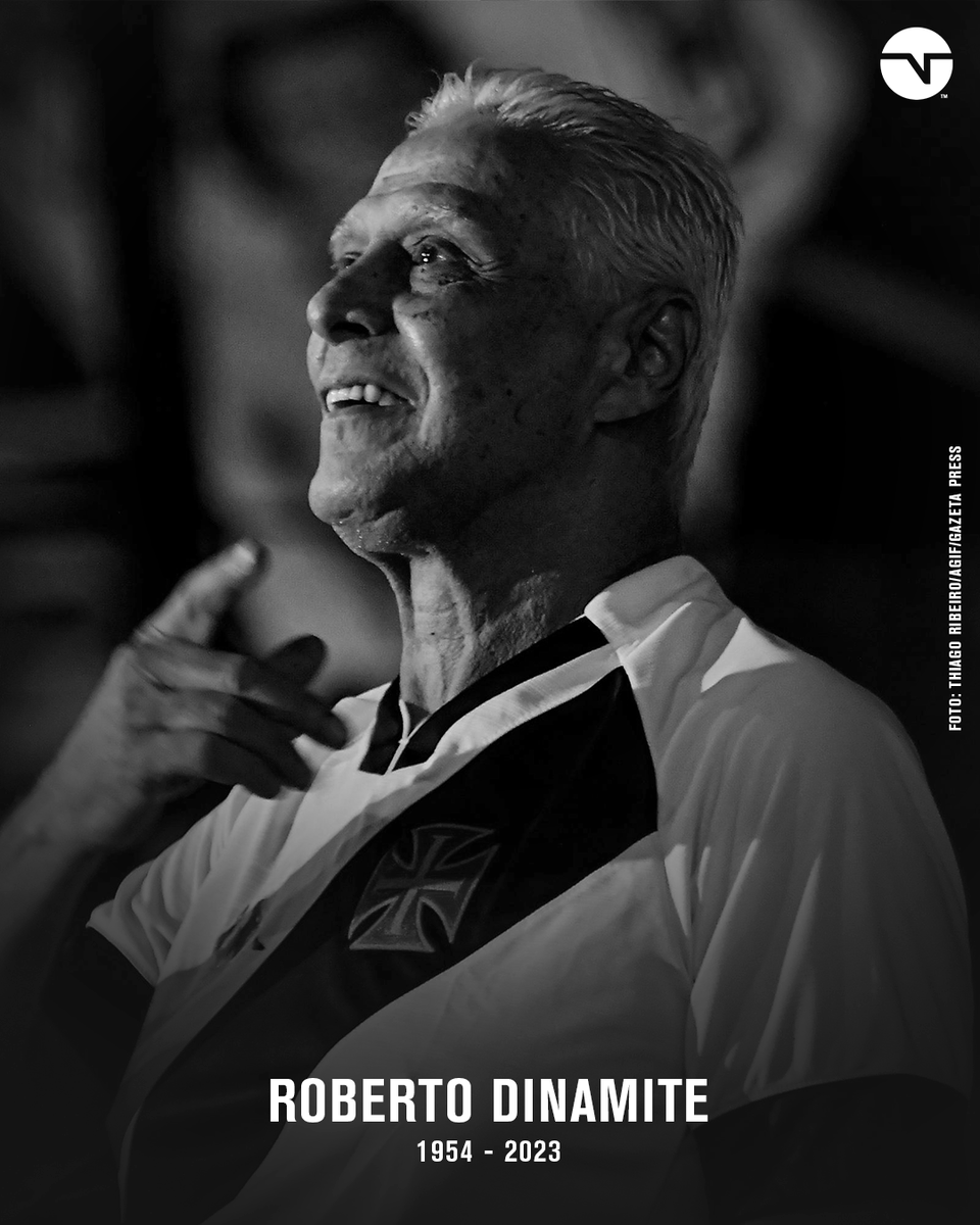 TNTSportsBR's tweet photo. Roberto Dinamite, ídolo do Vasco da Gama e do futebol mundial, faleceu aos 68 anos na manhã deste Domingo (08) em decorrência das complicações causadas por um câncer no intestino. A TNT Sports Brasil deseja força e conforto à família e amigos do ex-atacante. https://t.co/9Ngb9VV2VO