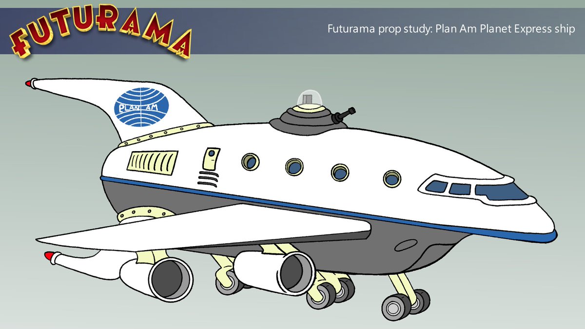 QuickdrawCass's tweet photo. My first batch of Futurama props I did for a class assignment my last semester at CCS. I had to get a Futurama script and design 5 props I chose.  I was super proud of the Planet Express ship! Was totally out of my comfort zone. https://t.co/QvGW6sJumM