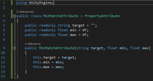 ChrisIngerson's tweet photo. @FreyaHolmer I threw a quick custom attribute together to drive this behavior so it could be used more easily across scripts without needing a custom editor for everything. It needs some cleanup obviously, but it shows that this kind of undo is possible. https://t.co/waqJ7gTUQC
