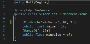 ChrisIngerson's tweet photo. @FreyaHolmer I threw a quick custom attribute together to drive this behavior so it could be used more easily across scripts without needing a custom editor for everything. It needs some cleanup obviously, but it shows that this kind of undo is possible. https://t.co/waqJ7gTUQC