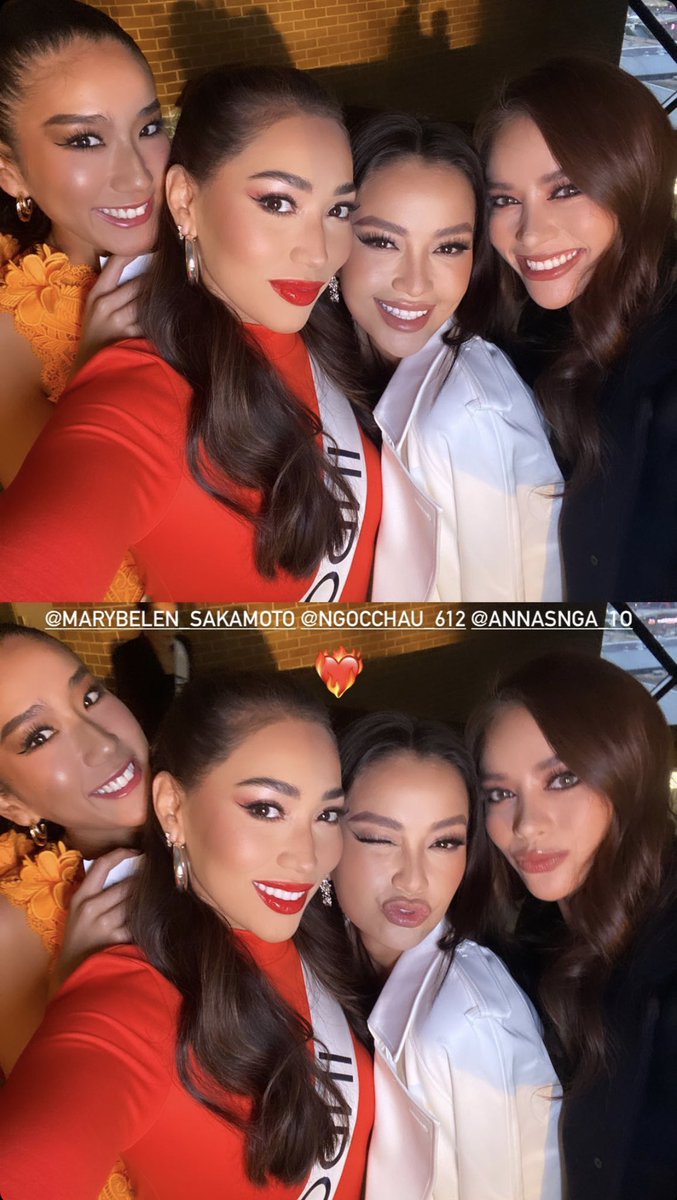 Ngoc_Chau0612's tweet photo. Love my sisters @MissUniverse 

#NgocChauGoForVietnam 
#NguyenThiNgocChau #NgocChau 
#MissUniverse2022 #71stMissUniverse
#Unimedia #BeautifullyConfident https://t.co/rUxqHGdPij
