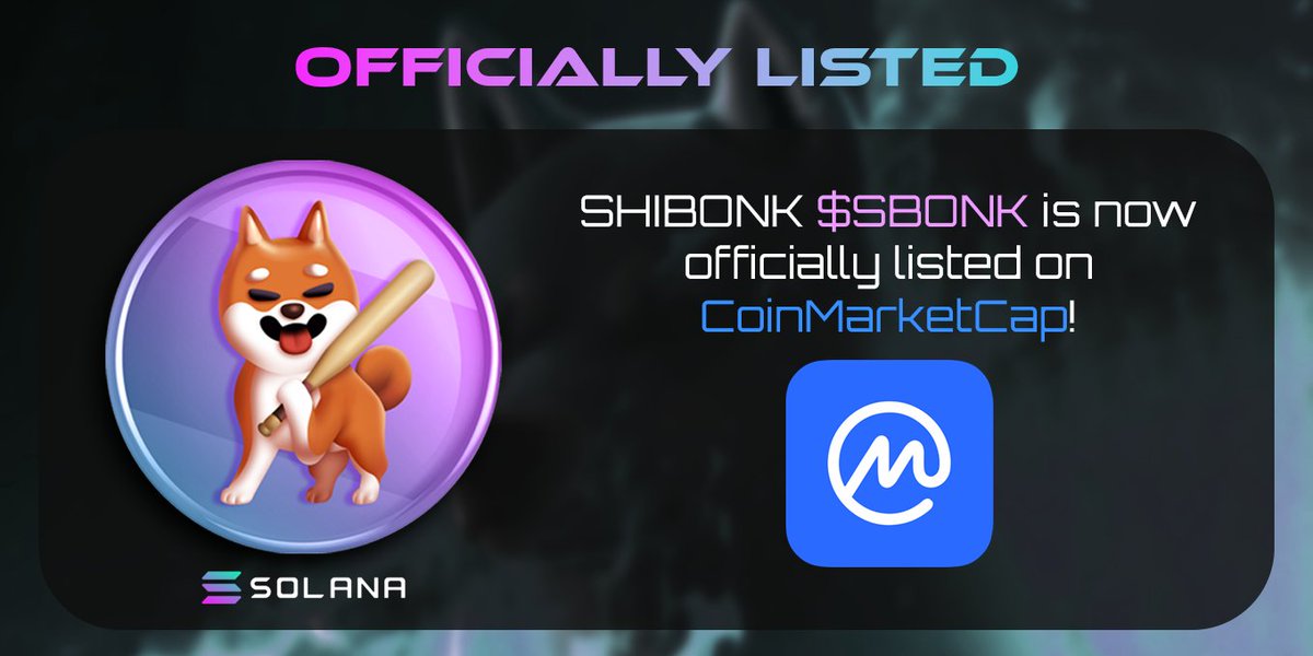 SHIBONK $SBONK (@shibonksol) on Twitter photo Thank you
<a href="/CoinMarketCap/">CoinMarketCap</a>
for listing SHIBONK, we appreciate you 🫡
Want some free $SBONK?
➡️Like + Rt & Follow
➡️Add to Watchlist
➡️Leave Bullish Comment
Link: coinmarketcap.com/currencies/shi…
Comment Proof with wallet address below 👇
#BONK #shibainu #shiba #SolanaAirdrops #airdrop Thank you
<a href="/CoinMarketCap/">CoinMarketCap</a>
for listing SHIBONK, we appreciate you 🫡
Want some free $SBONK?
➡️Like + Rt & Follow
➡️Add to Watchlist
➡️Leave Bullish Comment
Link: coinmarketcap.com/currencies/shi…
Comment Proof with wallet address below 👇
#BONK #shibainu #shiba #SolanaAirdrops #airdrop