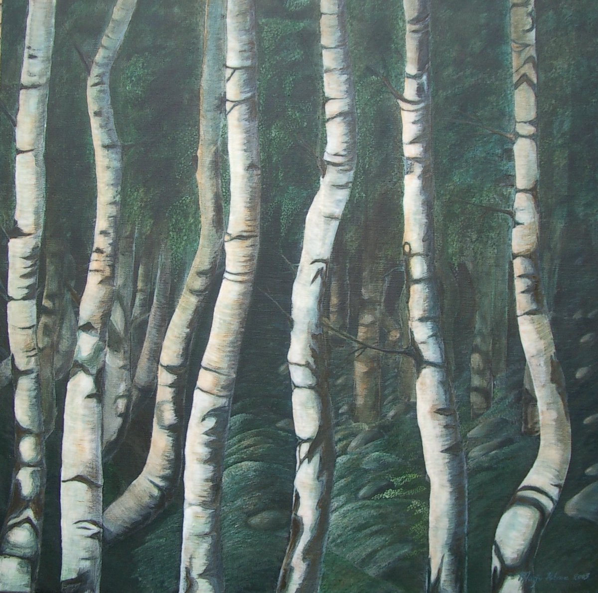 MarjoPotma's tweet photo. Schilderijen uit de #Noorwegen serie. Acryl op linnen. #Berkenbomen #Landschap #Painting #Norge https://t.co/NAiuvuJR9i
