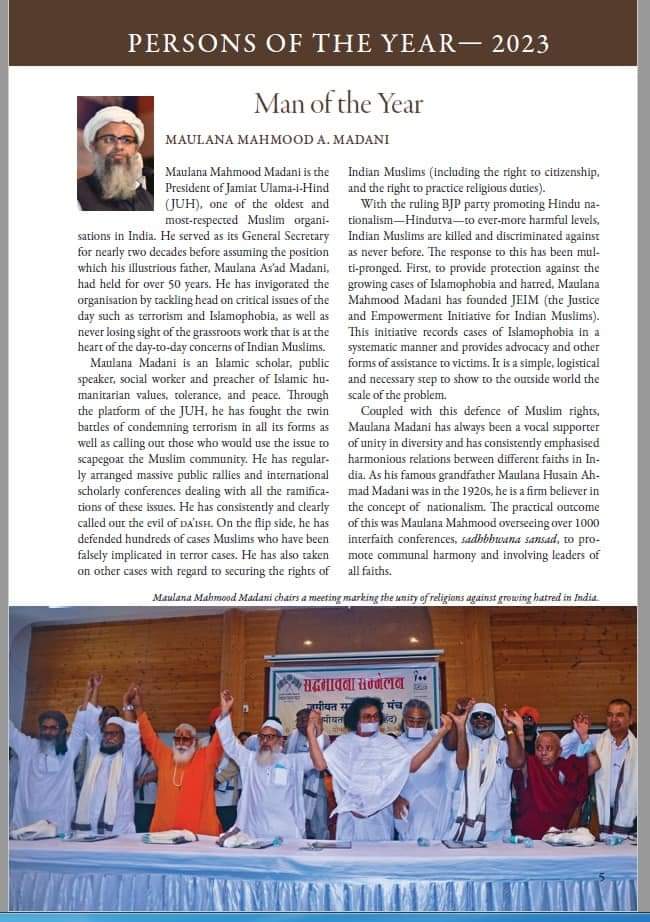 MusaddiqueAns16's tweet photo. I extend my heartiest congratulations to Maulana Syed Mahmood Madani sb on being honoured &amp; chosen as the "Man of the Year-2023 in “The Muslim 500” magazine prepared yearly by “The Royal Islamic Strategic Studies Centre,” Jordan to choose ‘The World’s 500 Most Influential Muslims https://t.co/ebVNNZ4CkS