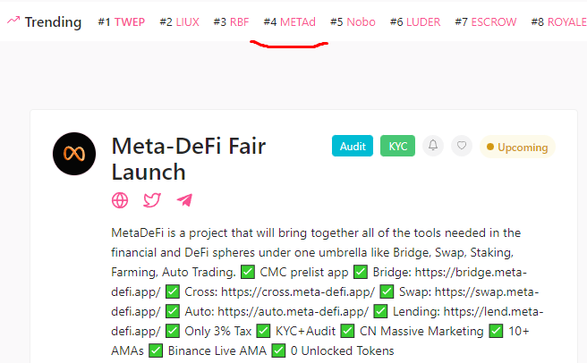 MetaDeFi tweet media