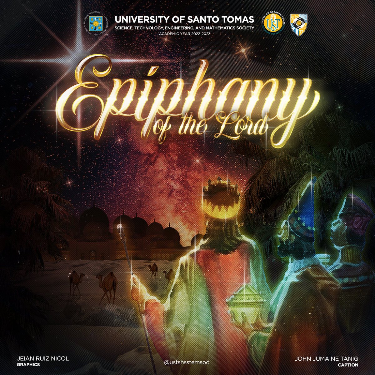 ustshsstemsoc's tweet photo. ✨ On this day, we celebrate the Epiphany of our Lord Jesus Christ. Today, we commemorate Christ's manifestation as a true God and human to humanity. 

We also honor the humble Magis who have traveled miles to present their gifts of Frankincense, Myrrh, and Gold. 🕊️ https://t.co/ogfc3X0B6G