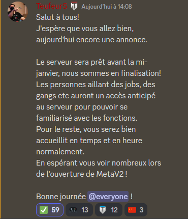 Meta_RolePlay's tweet photo. Ouverture des whitelist à 16h30.
https://t.co/mt8irrgaXI
 
Annonce de @teufeurs en passant: https://t.co/DSbSvDJVT8