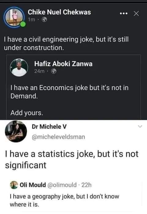 I have a chemical engineering joke, but it is yet to be placed 🤣😂

#Engineering #chemicalengineering