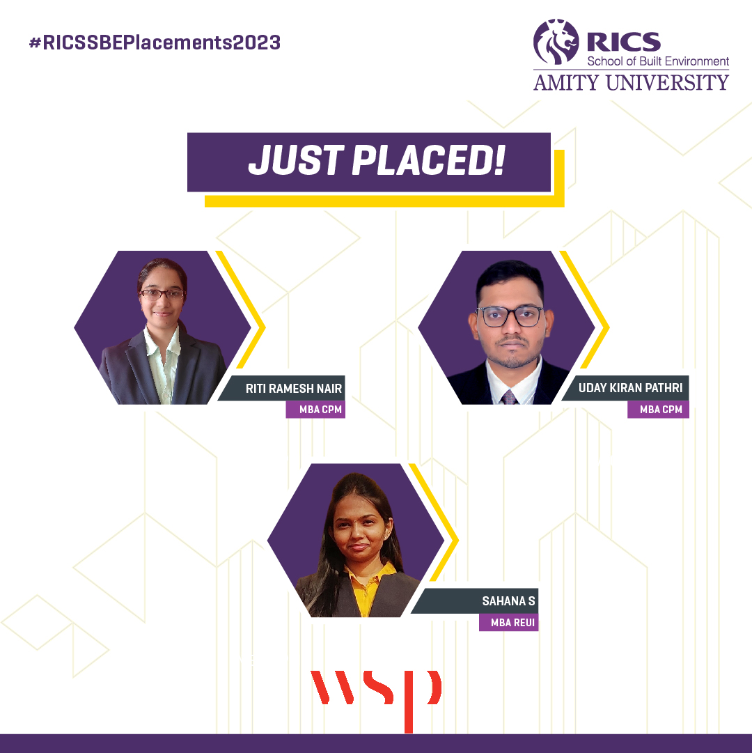 RICS_SBE's tweet photo. Congratulations to the students on their placements with WSP.
#RICSSBEPlacements2023 #RICSSBE #Economics #Construction #StudentsOfRICSSBE #ProjectManagement #MBA #RICSSBEAmityUniversity #RealEstate #LifeatRICSSBE https://t.co/jaapP1HcSw