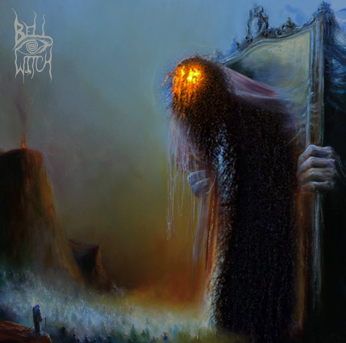 INVUJerry's tweet photo. @MathiasZamecki This made it onto r/photoshopbattles. I put it into the #BellWitch #MirrorReaper album cover which is styled after Beksiński’s art. It’s done badly because I’m not a digital artist. Just a digital dingus. https://t.co/hLmkD8aWLW