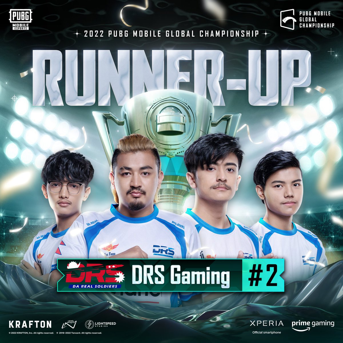 EsportsPUBGM's tweet image. Congratulations to S2G esports for taking the trophy of the 2022 PUBG MOBILE Global Championship! 
DRS Esports for becoming the Runner-up, and Alpha 7 Esports for being third place!

#PUBGMOBILE #PUBGMESPORTS #PMGC2022 #PMGC #BETHEONE #Xperia1IV #PrimeGaming