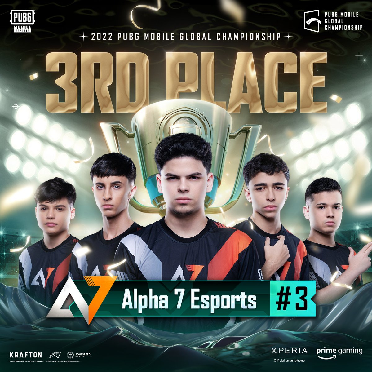 EsportsPUBGM's tweet image. Congratulations to S2G esports for taking the trophy of the 2022 PUBG MOBILE Global Championship! 
DRS Esports for becoming the Runner-up, and Alpha 7 Esports for being third place!

#PUBGMOBILE #PUBGMESPORTS #PMGC2022 #PMGC #BETHEONE #Xperia1IV #PrimeGaming