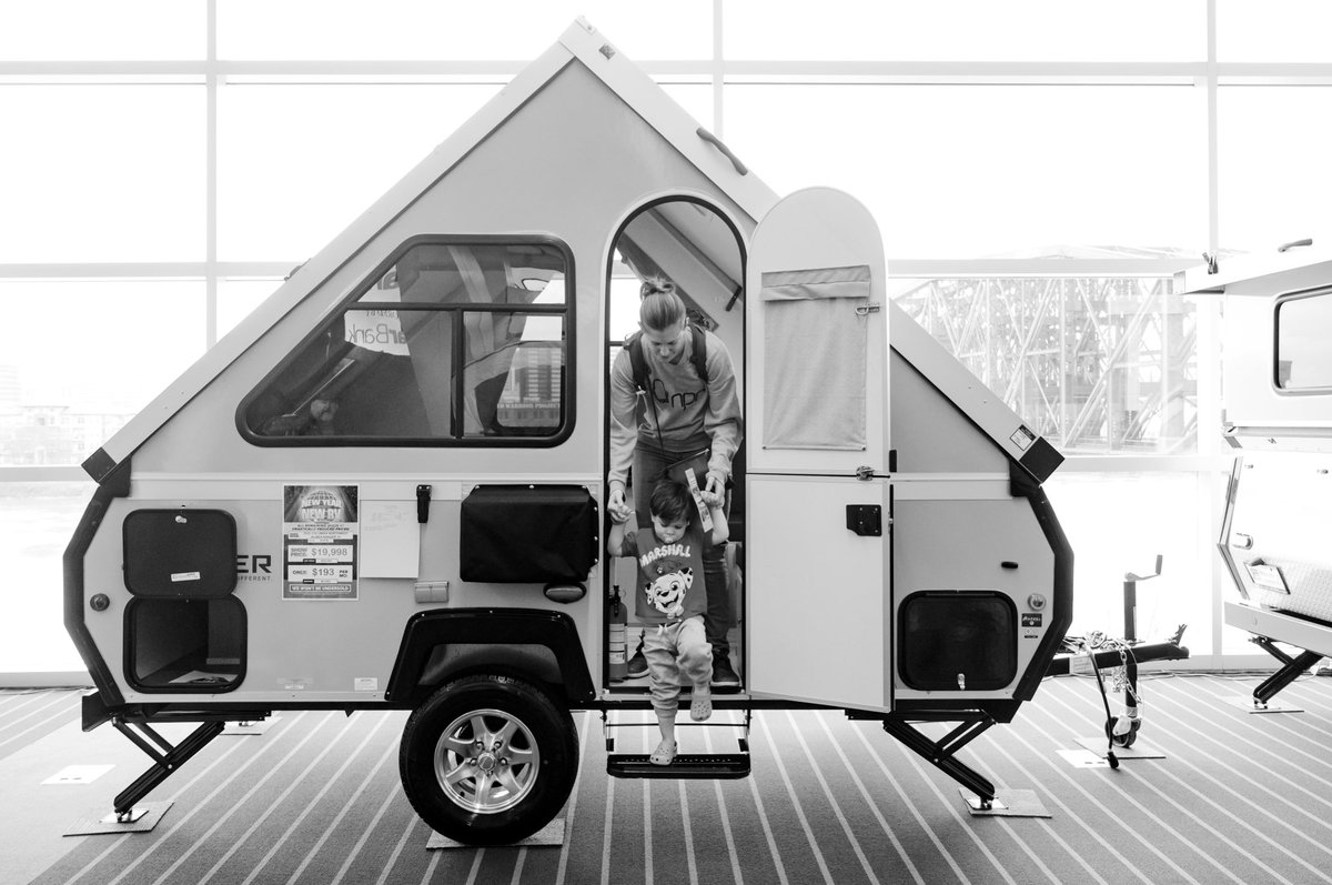 Be like this little guy…. And bring the whole family to come see us at the David L. Lawrence Convention Center today in @Pittsburgh!  #Aliner #popupcamper #rvlife