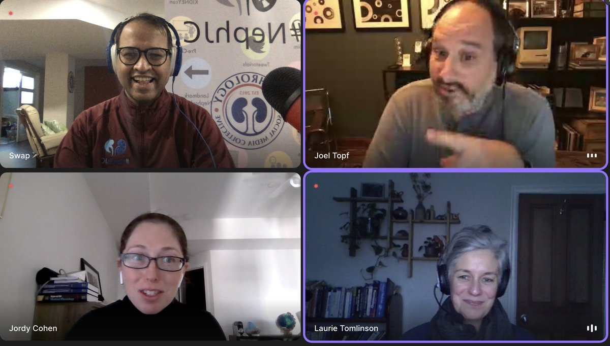discussing @STOPACEi_trial with fellow filtrates @kidney_boy and @jordy_bc (who coins 'therapeutic hypercreatininemia') and special guest @roxytonin on @FreelyFiltered