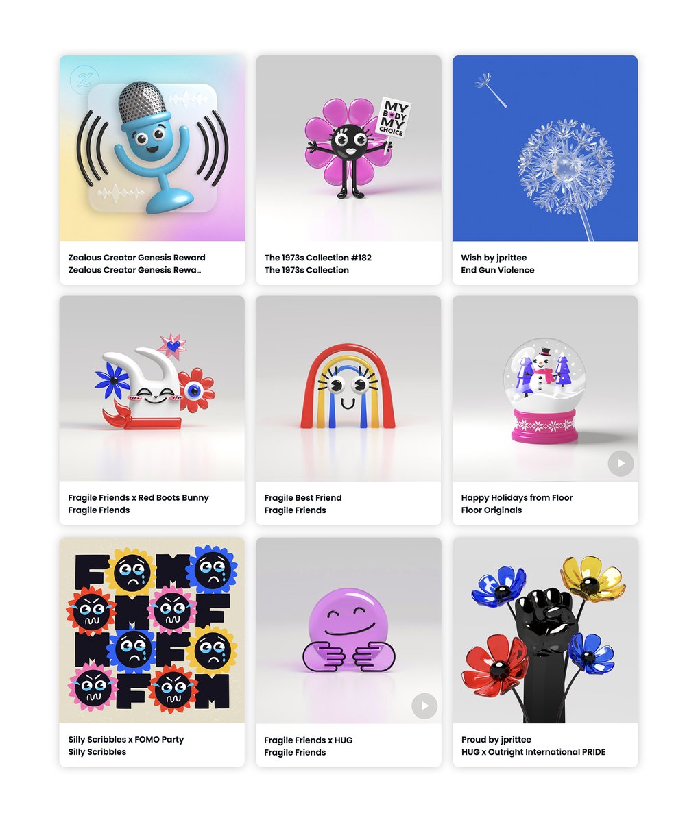 GM! Taking a moment to look back at a few of the collabs &amp; editions I had the pleasure of working on last year. Looking forward to more collabs, more flowers, &amp; more pink in 2023. 🌸

P.s. Huge shoutout to <a href="/debsoon/">Debbie Soon</a> for being my first commission &amp; opening so many doors for me. ❤️