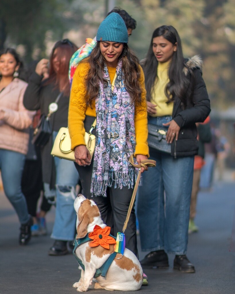 humdelhi's tweet photo. Peaches &amp; her parent's pride parade; surprisingly the only dog in today's pride! #humansofdelhi https://t.co/jJgPtzwWKc https://t.co/YQqTr8nnbH