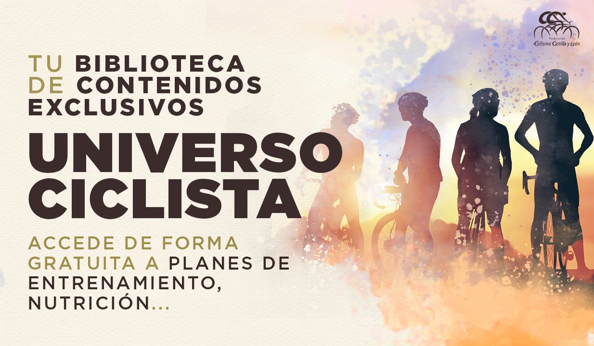 #UniversoCiclista, tu biblioteca de contenidos exclusivos por ser miembro de la Federación.

Accede de forma gratuita a planes de entrenamiento, nutrición y artículos de los temas más relevantes.

¿Aún no tienes licencia o #CarnetCiclista? Entra en fedciclismocyl.com/es/smartweb/se…