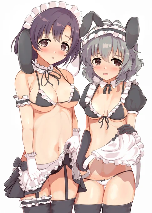 兎年なのでメイドビキニのウサギさん描きました#白菊ほたる #成宮由愛 