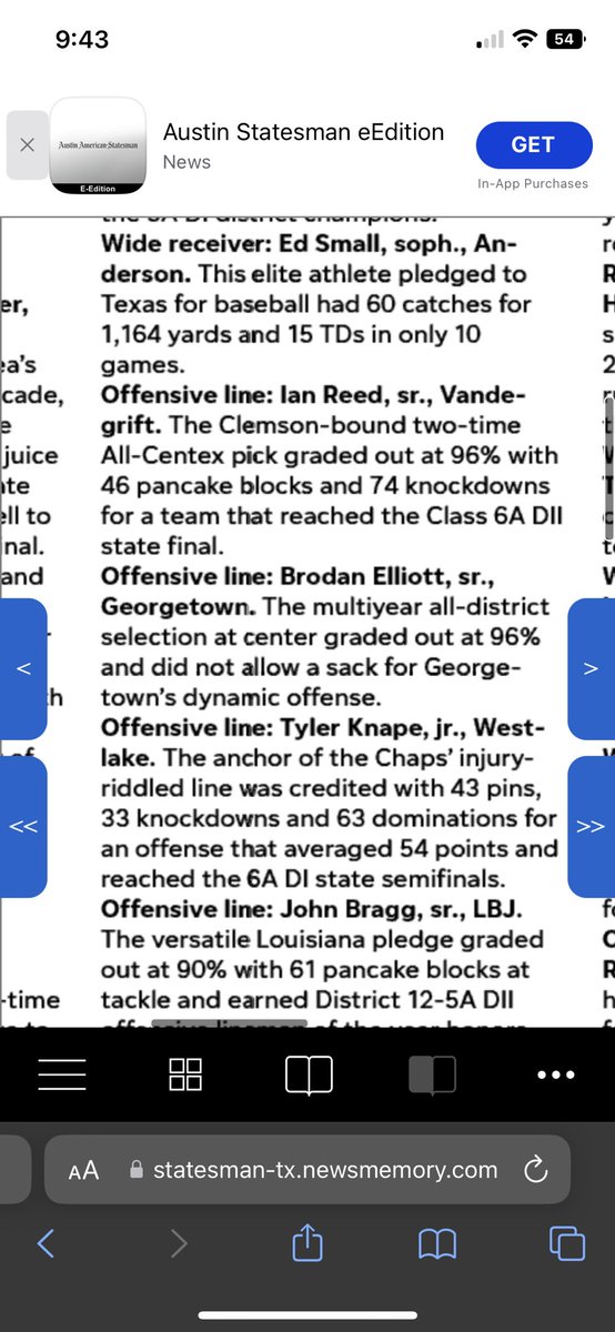 Brodanelliott56's tweet photo. Blessed to be named 1st team All Centex!! #HWPO @CoachGriffGHS @nickzaji @GTCoachFlores https://t.co/p8Rnp2M1ZU