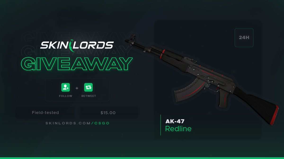 AK-47 Redline 🎁 CSGO Skin Giveaway!

✅ To enter:
- Retweet and Follow us
- Tag a friend

Ends in one day! Best of luck!