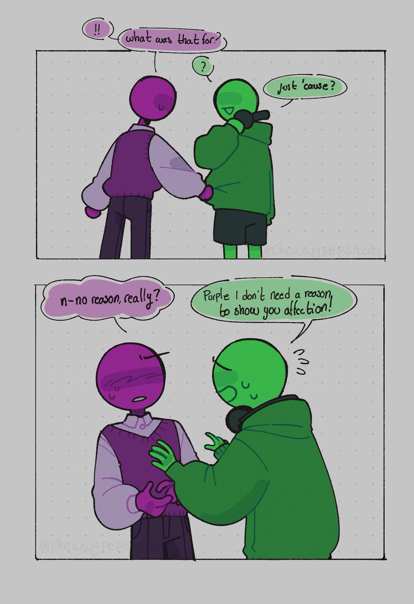 As usual, i forgot to post this drawing, i doodled the idea all the way back in october and then decided to line and color it cause a tumblr ask brought up literally this exact same  concept (purple avm not bieng used to unconditional affection) (augh)
#AnimationvsMinecraft 