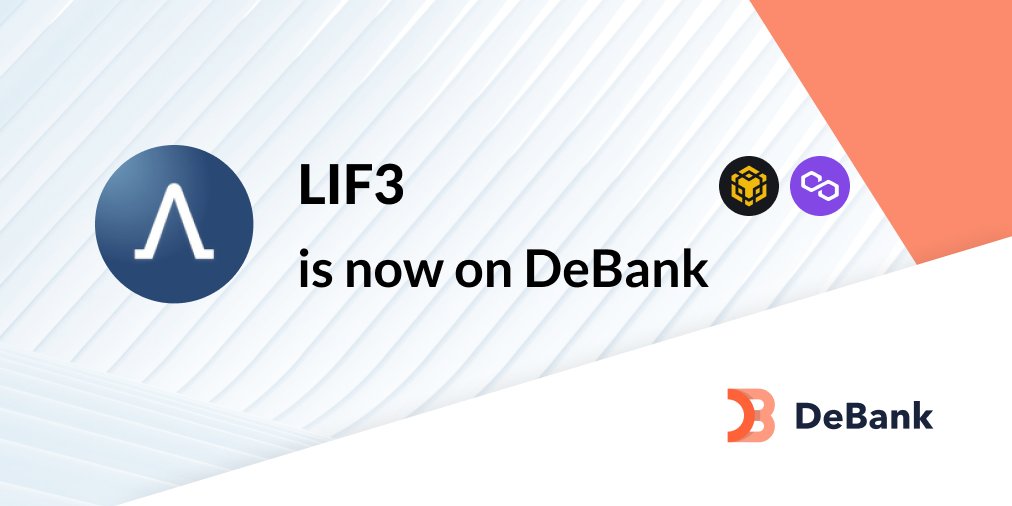 2/3

LIF3's portfolio is now tracked on debank.com! (<a href="/BNBCHAIN/">BNB Chain</a> + <a href="/0xPolygon/">Polygon | POL</a> versions)

Hat tip to all <a href="/Official_LIF3/">Lif3.com</a> voters! $LIF3
debank.com/vote/18522