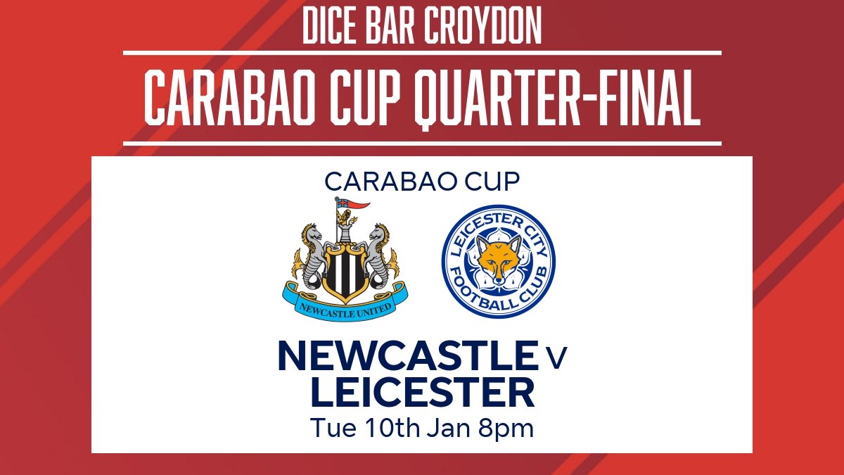 DeejayPeteyP's tweet photo. Carabao Cup Quarter-Final

IN OUR LOVELY COZY TWILIGHT LOUNGE BAR 

HAPPY HOUR TILL 8PM
AND GREAT SPORTS DEAL

Tuesday 10th January 2023
20:00 Newcastle United v Leicester City

Wednesday 11th January 2023
20:00 Southampton v Man City https://t.co/M3UMi5QDpP