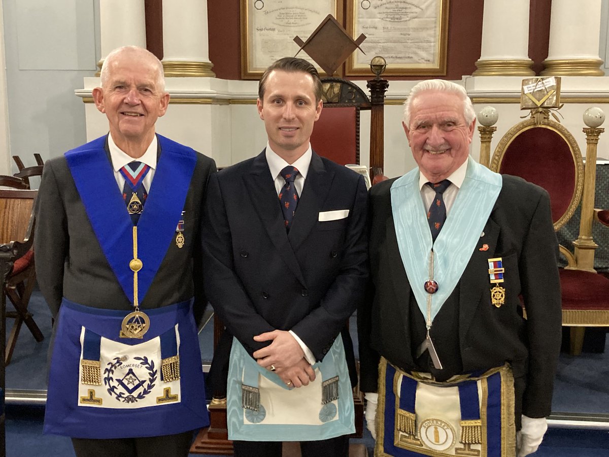 Raygu3's tweet image. Great to be able to witness Bro Mihai Dinga raised to the sublime degree of a Master Mason at Taunton Deane Lodge on Thursday. Top ceremony by Harry Price the Master and his team, a pleasure to watch. 
Karen's steak and kidney pud made it an excellent festive board!