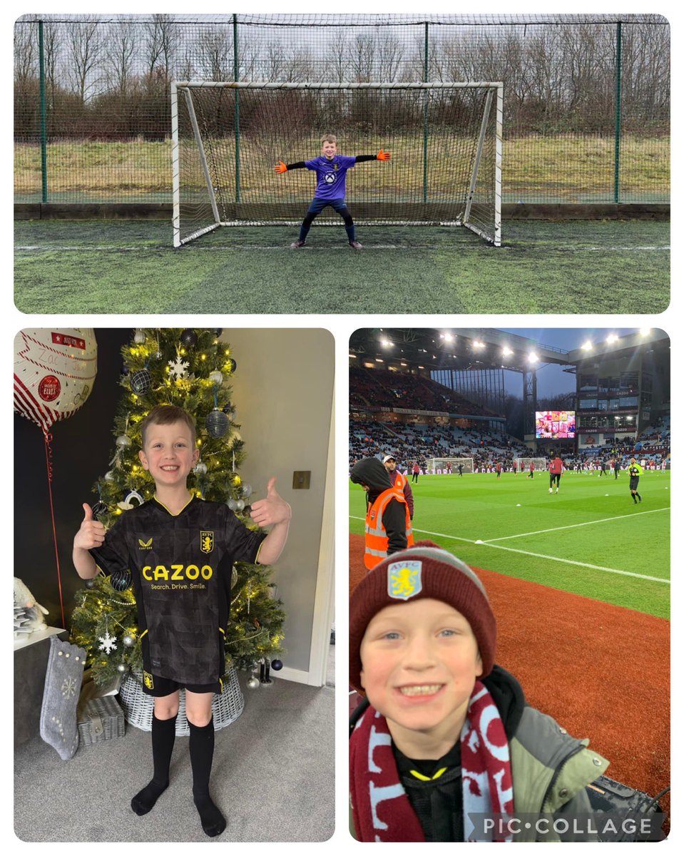 Smiley_Sara87's tweet photo. Zac’s first match at Villa Park today after smashing it in goal like Martinez today. Come on buys! @avfclive https://t.co/eKrHFMPCBU