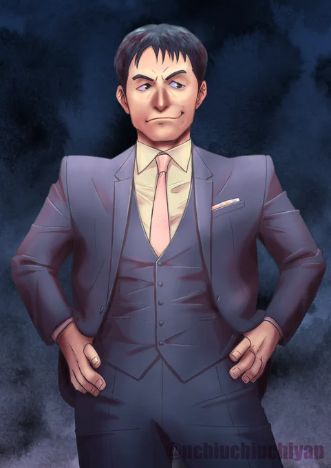 大高洋夫さん( )を描きました!ずっと感想ラクガキだったので、パリッと気合を入れての1枚です。 