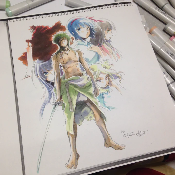 #見た絵師さん強制初投稿の絵と今の絵を比べる  あんまかわらんよ、初老にとっては昨日のことやんw  (←初投稿2018・12月|最近2022・12月→)  #コピック
