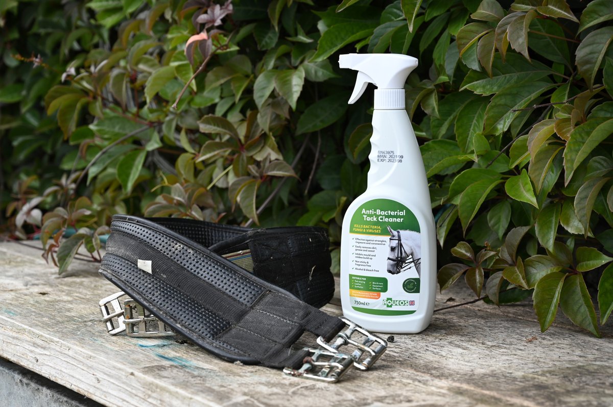 The Aqueos tack cleaner and disinfectant spray is a 2 in 1 product which includes a cleaner with our disinfectant solution. It kills 99.999% of viruses, bacteria and fungi and keeps tack and equipment germ free.