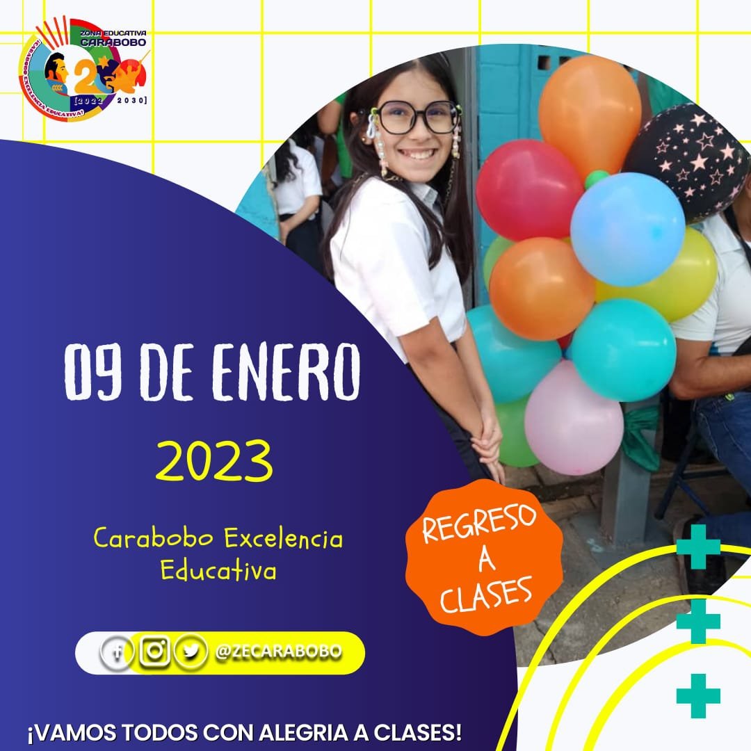 ¡Feliz regreso a clases!
Desde el Territorio Escolar Guacara este 09/01/2023 en todos los planteles educativos daremos inicio al segundo momento pedagógico del año escolar 2023.
@MPPEDUCACION
<a href="/_LaAvanzadora/">Yelitze Santaella</a>
@ZeCarabobo
<a href="/xiomaluna/">XIOMARA LUNA PROFESIONALES Y TÉCNICOS</a> 
<a href="/rafaellacava10/">Rafael Lacava</a>
#IntegraciónLatinoamericana