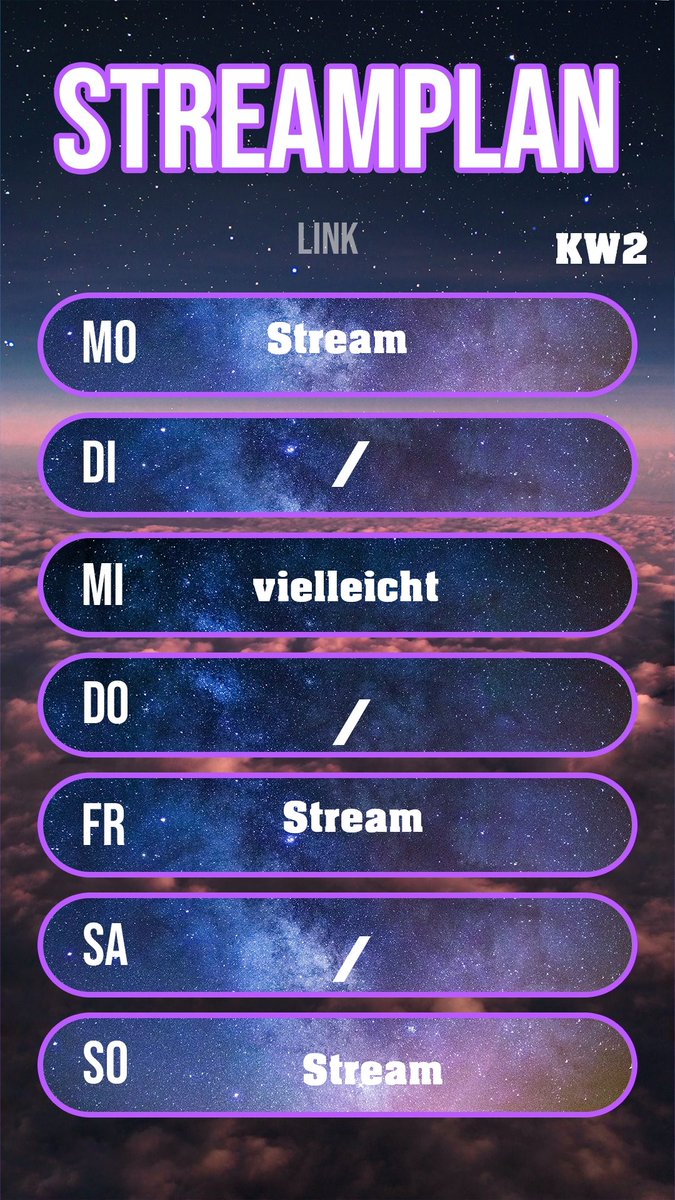 Misterandre3's tweet photo. Der Streamplan Steht für die 2 Woche
#Stream #Twitch #Diebar #Kleinestreamer #community #Bilderbearbeitenmachichniewieder https://t.co/pu0vXTLrae