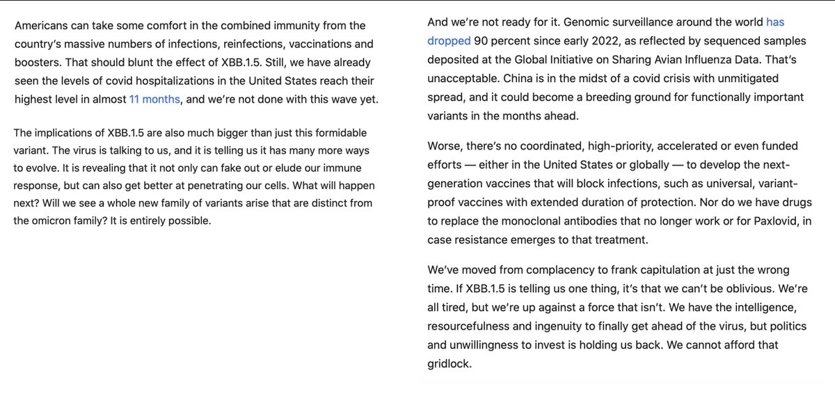 What the XBB.1.5 variant is telling us. 
And what we can do about it. 
My oped <a href="/washingtonpost/">The Washington Post</a> 
washingtonpost.com/opinions/2023/… <a href="/PostOpinions/">Washington Post Opinions</a>