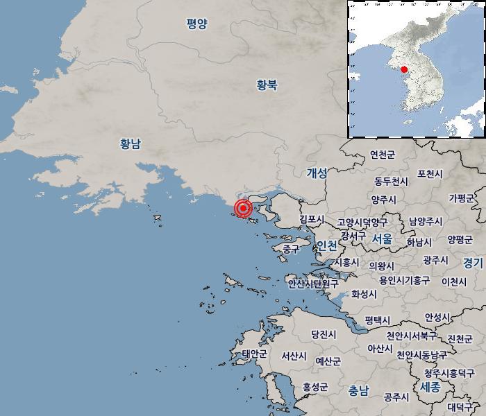 kma_skylove's tweet photo. [지진속보] 01-09 01:28 인천 강화군 서쪽 26km 해역에서 추정규모4.0 지진발생 예상진도 : 최대진도 Ⅳ(인천),Ⅲ(경기,서울),Ⅱ(강원,세종,충남,충북) https://t.co/Iht8TKDgzJ