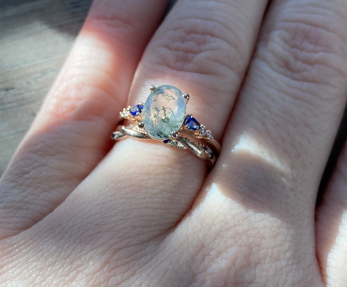 My bridal set upgrade arrived today! When we got married we eloped with some cheap rings. This time, we had a set custom made by a small craft jeweler in Canada. No picture will do it justice!