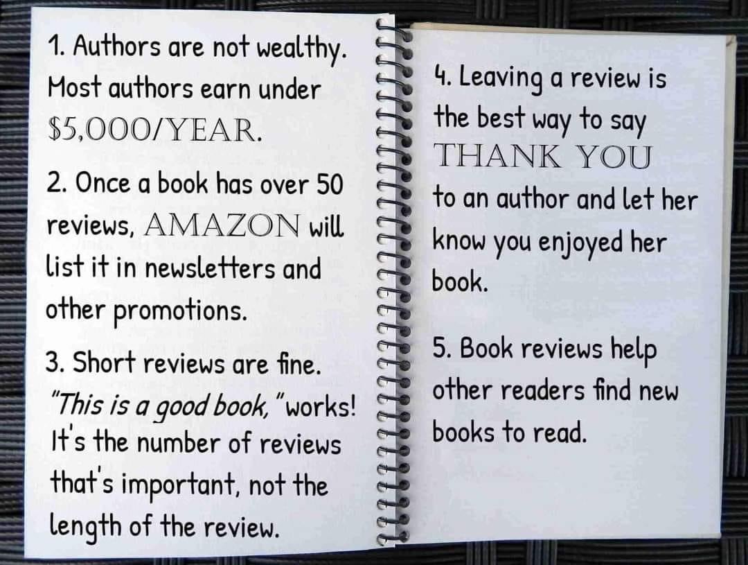 A friendly reminder for all readers out there #leaveareview 

#AuthorsOfTwitter #WritingCommmunity #writersoftwitter #amwriting #5amwritersclub
