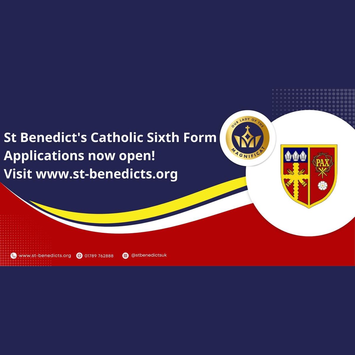 REMINDER!

Sixth Form Applications for St Benedict's Sixth Form for September 2023 are now open!!!

Apply at the link:

forms.office.com/r/7Z7Viij0EV