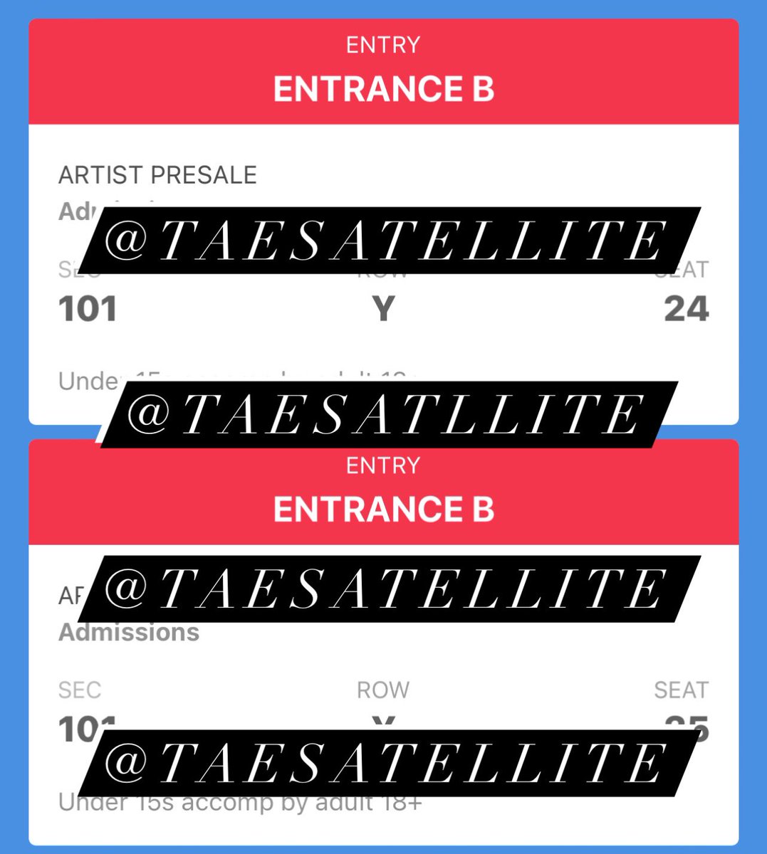 wts //

2x ateez in london seated tickets in section 101 !

-selling as i have found better seats!
- face value [ £135 ]
- am happy to sell individually but prio is together 
- pay through paypal and will transfer through axs!

🏷️ #ATEEZinLondon #ATEEZinEUROPE #ateez @ATZEUTOUR