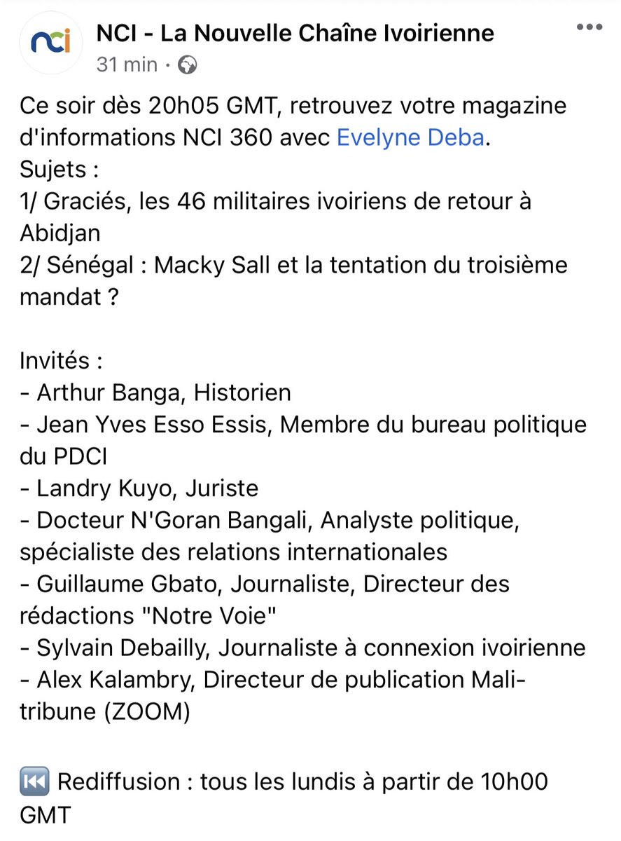 DUM_Carloman's tweet photo. #NCI360 
The Goat ,#Guillaume #Gbato est dans la place 
@Bouramadeni @SieleTiemoko @Tra_Edwin https://t.co/x0FbxdlIp8