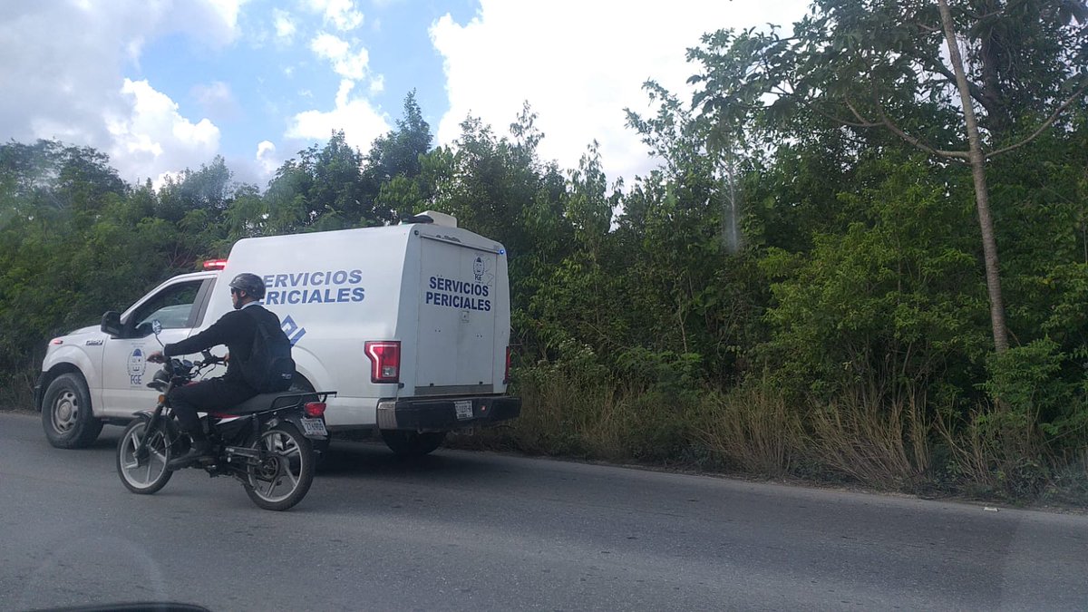 #Almomento #Policiaca  #Cancun Reportan el hallazgo de dos cuerpos en el libramiento de Gas Auto hacia el Aeropuerto, personal de Servicios Periciales de la FGE acuden al lugar  #Nmásquintanaroo